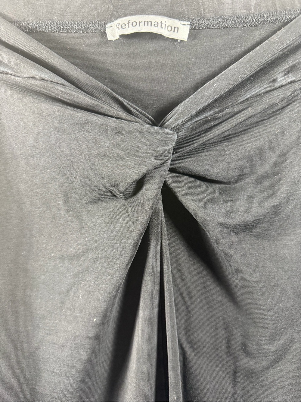 Reformation Rylan Black Twist-Front Midi Skirt - Picture 6 of 10
